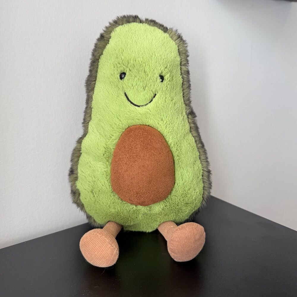 Jellycat London Amuseables Avocado Medium Plush 12" Authentic w/ Fabric Tag